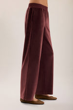 CCL Velvet Wide Leg Pant Deep Garnet