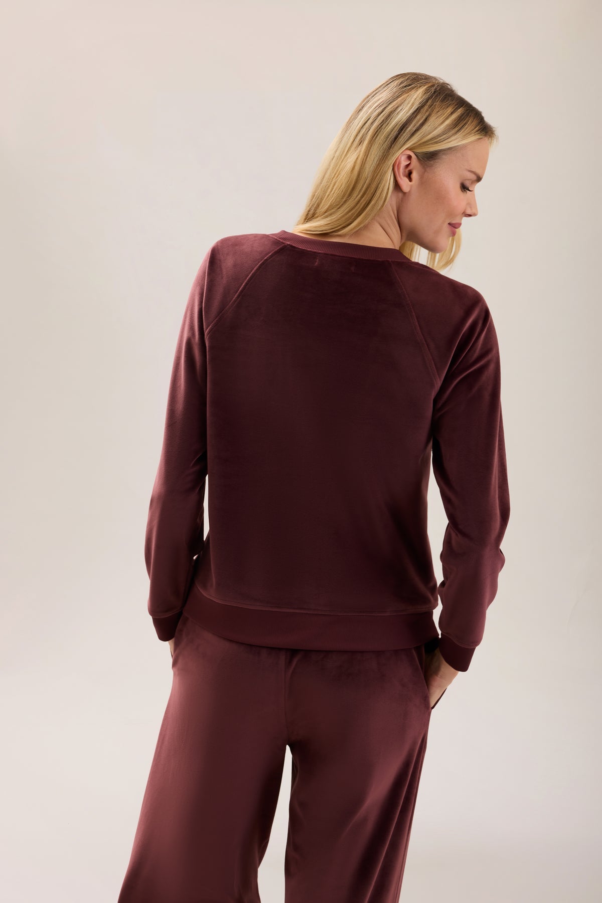 CCL Velvet Raglan Pullover Deep Garnet