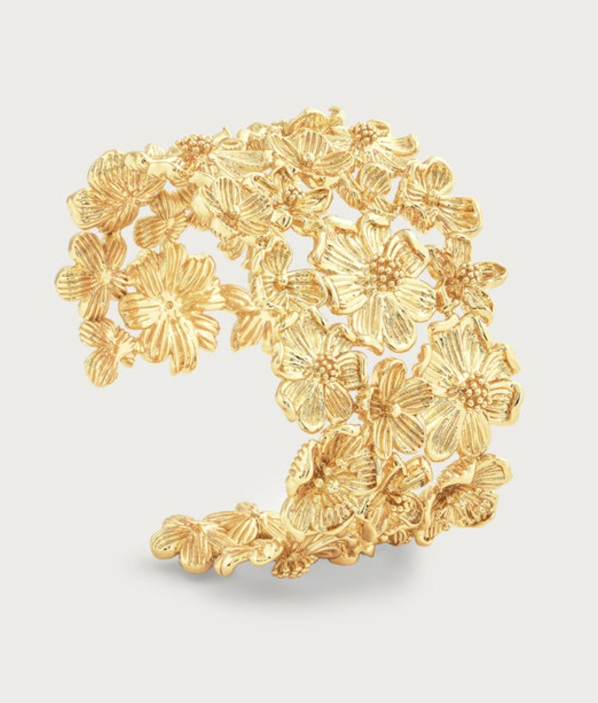 Wildflowers Gold Wide Cuff