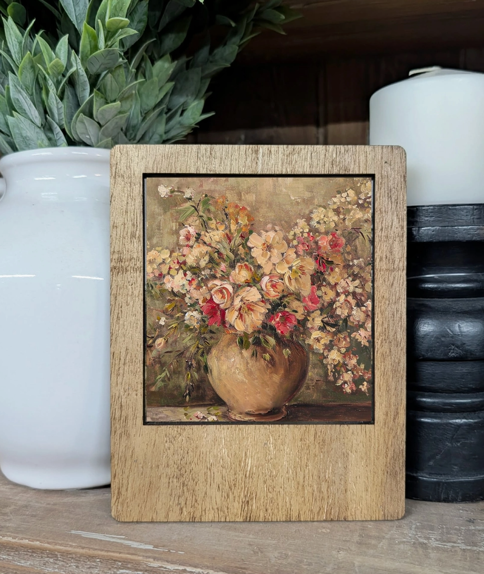 Polaroid Frame Rustic Floral Vase