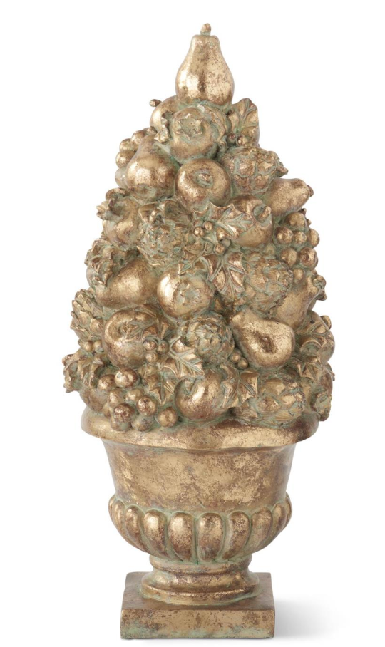 16.75in Resin Bronze Fruit Topiary