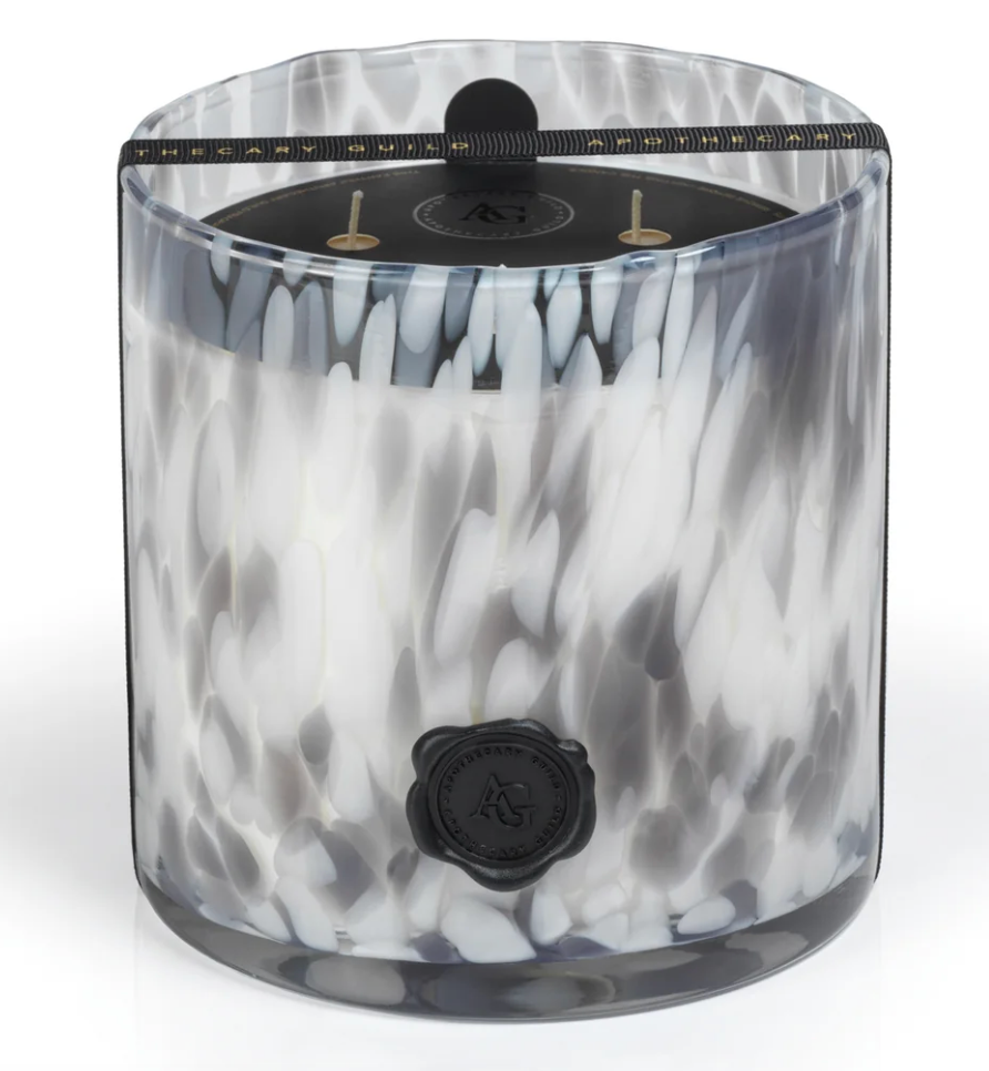 3 wick Opal Glass Candle