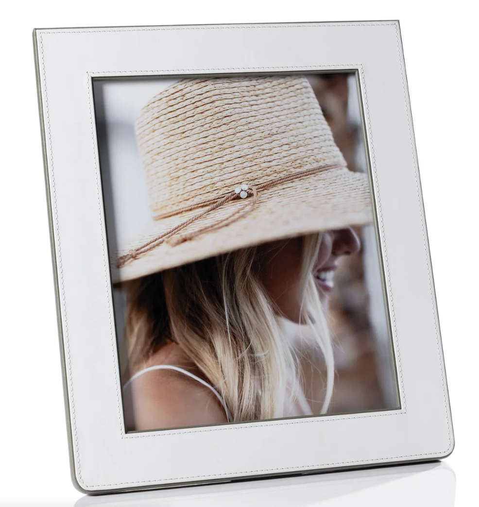 8x10 Nappa Leather Photo Frame White