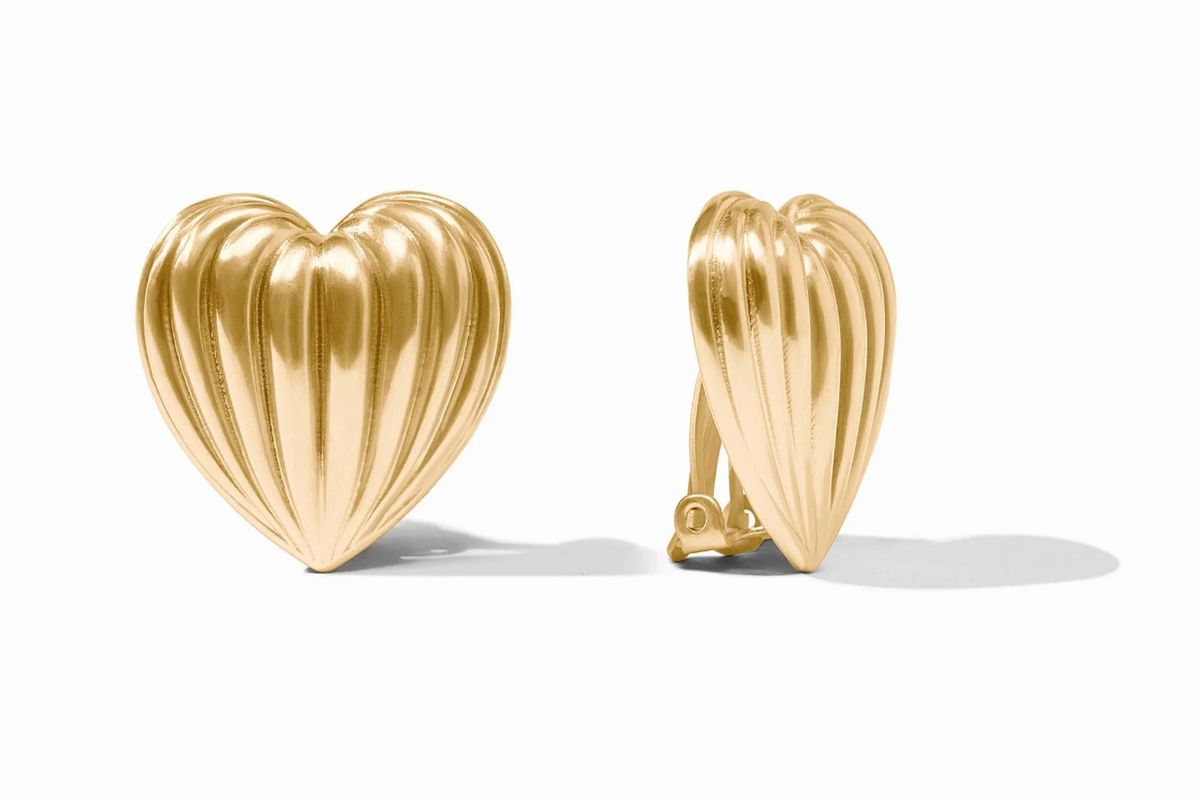 Puffy Heart Clip Gold