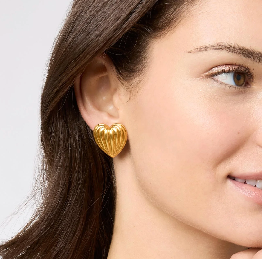Puffy Heart Clip Gold