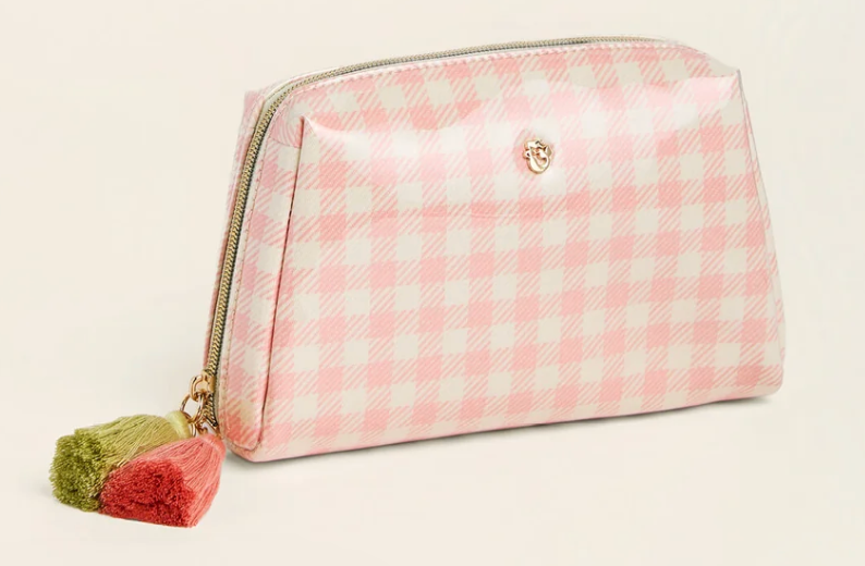 Cosmetic Pouch Gingham Pink