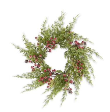 22in Cypress Pine Candle Ring/Wreath