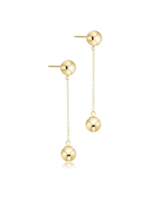 Simplicity Chain Gold Drop Gold 8mm Earrings