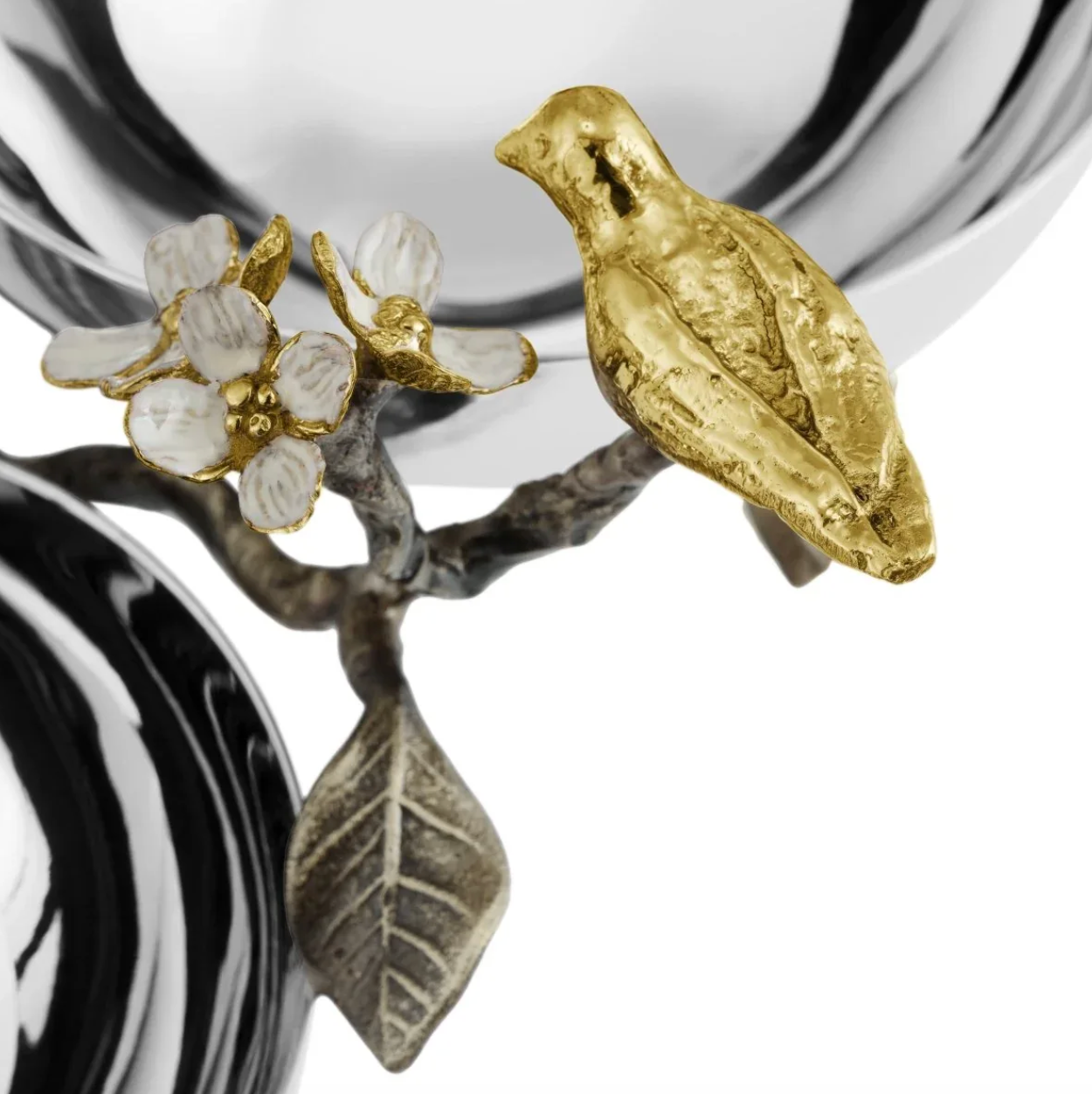 Lovebirds Silver & Gold Double Dish