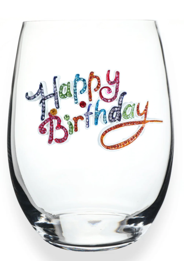 Birthday Jeweled Glass