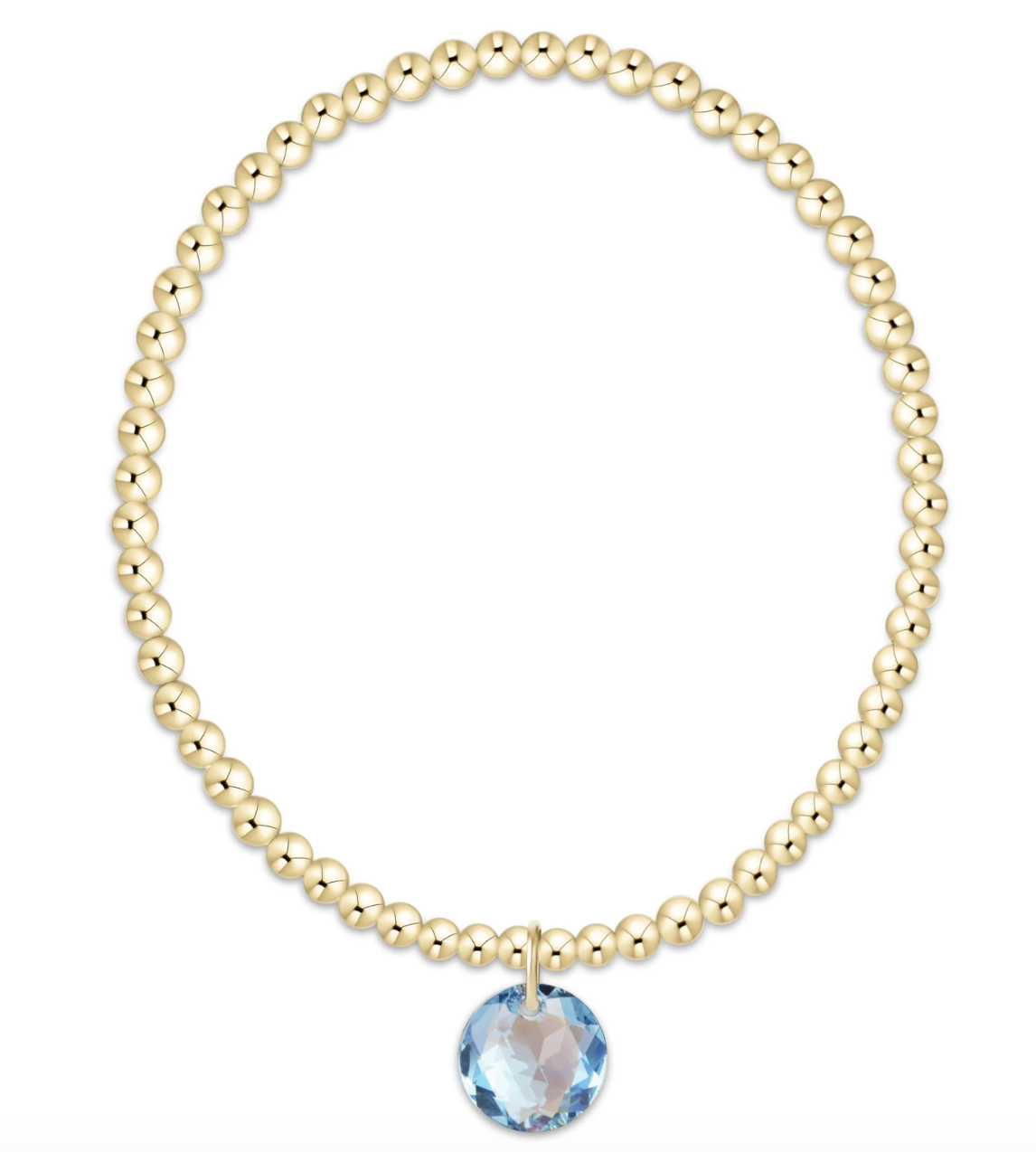 Classic Gold 3mm Bracelet Reflection Charm