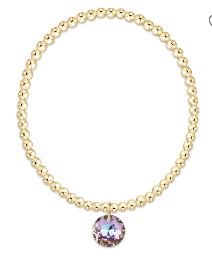 Classic Gold 3mm Bracelet Reflection Charm