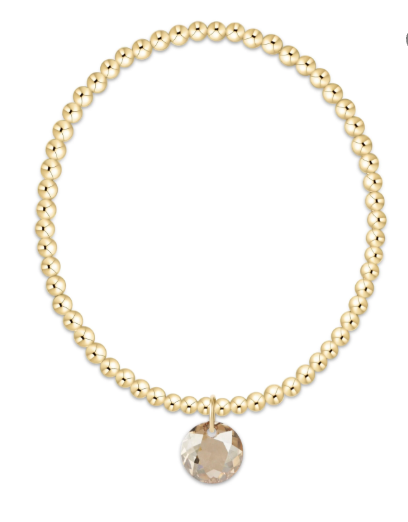 Classic Gold 3mm Bracelet Reflection Charm