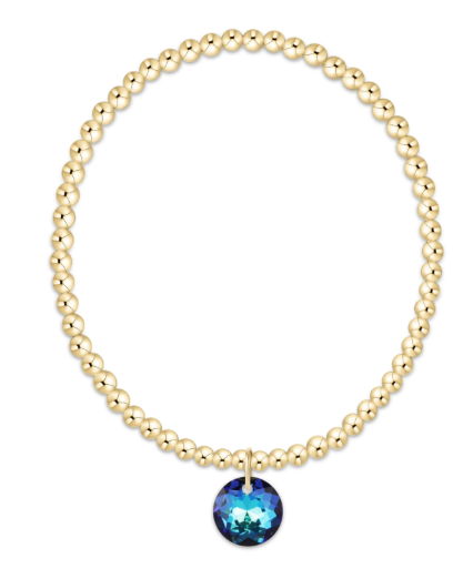 Classic Gold 3mm Bracelet Reflection Charm