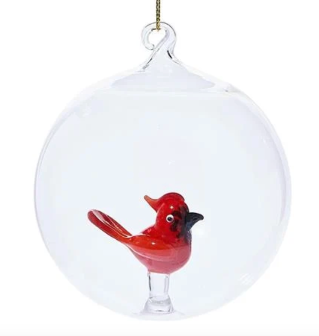 Cardinal Artisan Glass Ornament