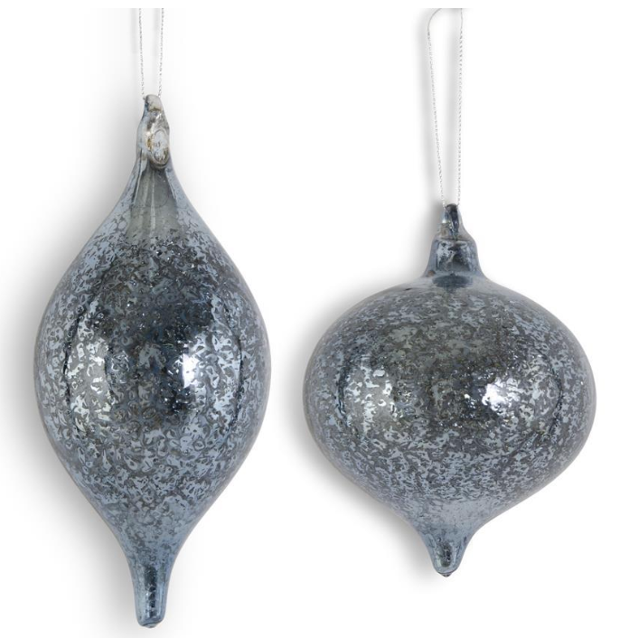 Dark Blue Mercury Glass Ornaments