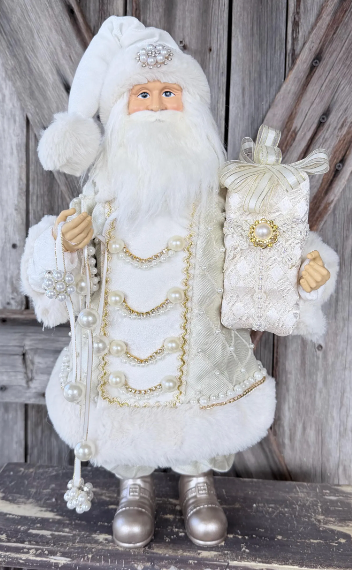 18in Santa with Pearl & Jeweled Coat