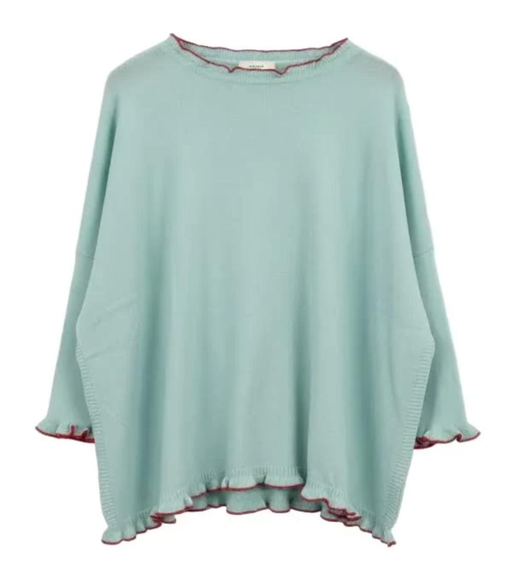 Catalina Cotton Ruffle Sweater Petite