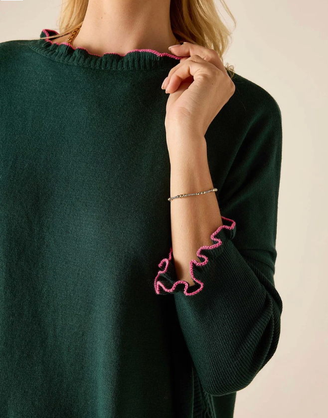 Catalina Cotton Ruffle Sweater Petite