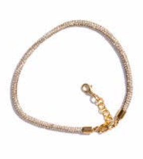 Petite Anklet - Crystal, Champagne