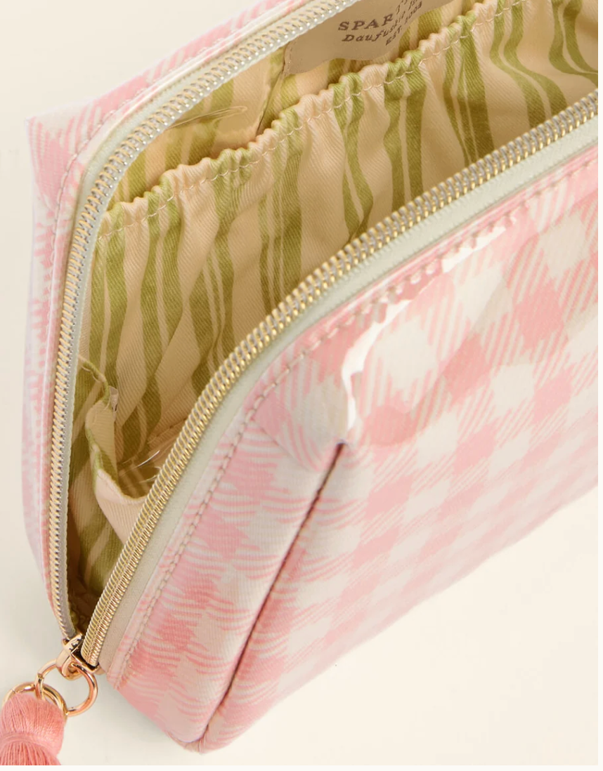 Cosmetic Pouch Gingham Pink