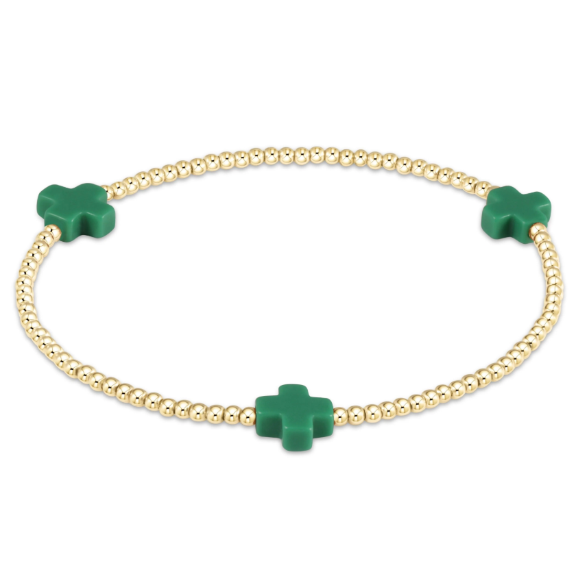 Signature Cross Gold 2mm Bracelet Colored