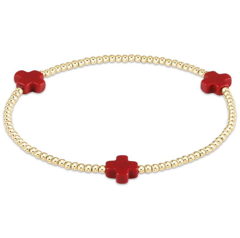 Signature Cross Gold 2mm Bracelet Colored