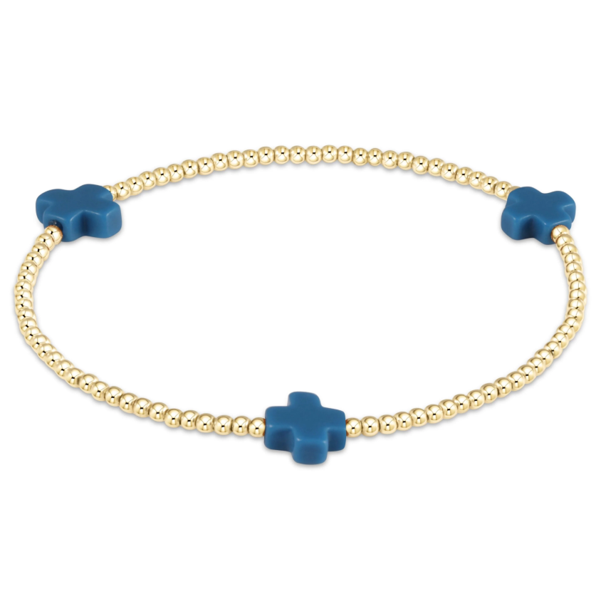 Signature Cross Gold 2mm Bracelet Colored