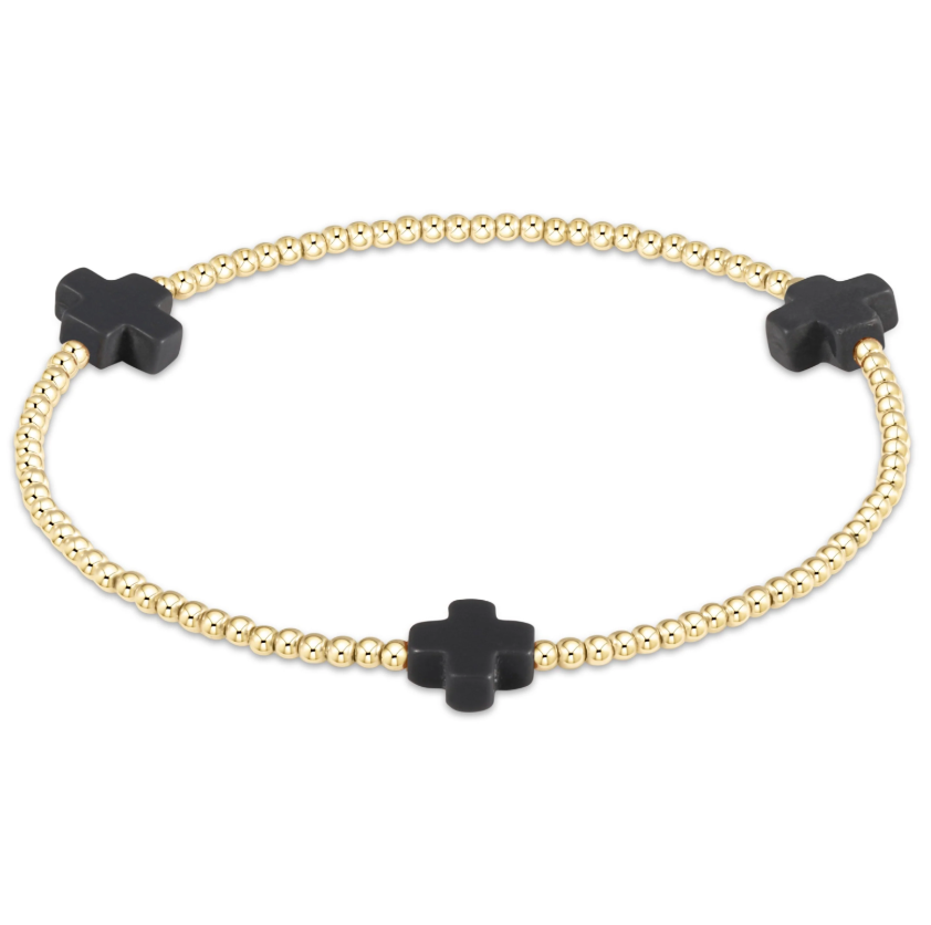 Signature Cross Gold 2mm Bracelet Colored