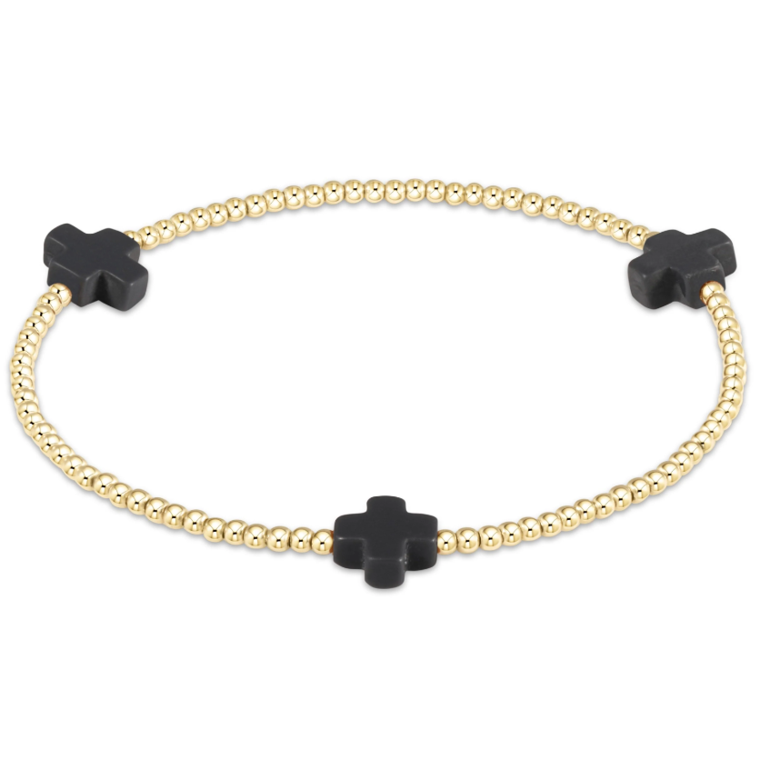 Signature Cross Gold 2mm Bracelet Colored