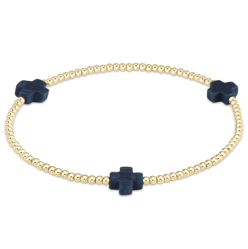 Signature Cross Gold 2mm Bracelet Colored