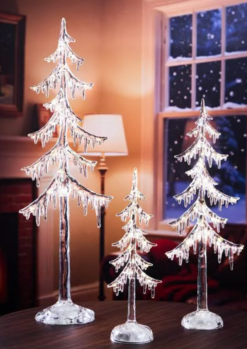 Frosted Icicle Tree with Lights