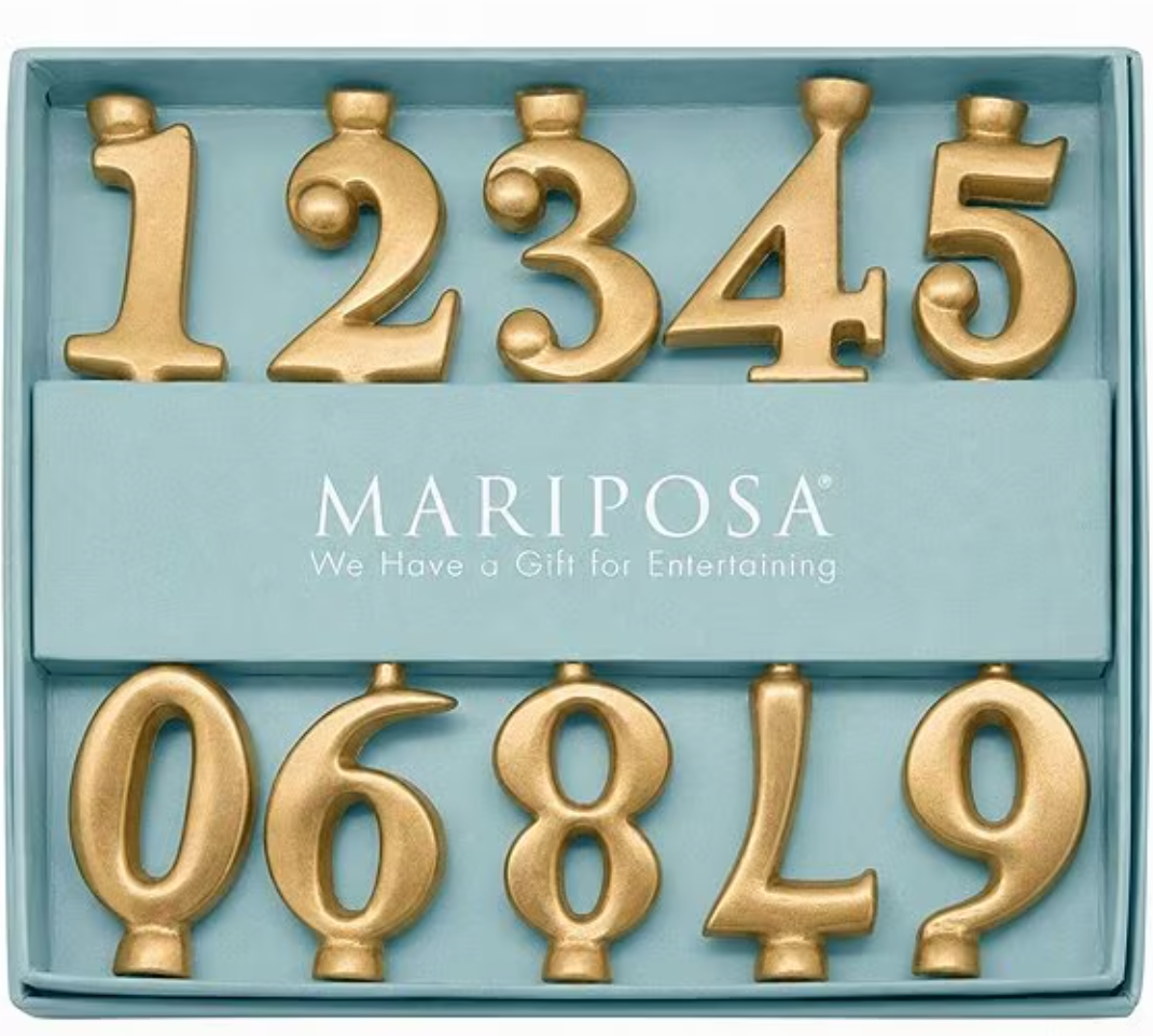 Gold Number Candle Holder Set 1221GD By Mariposa