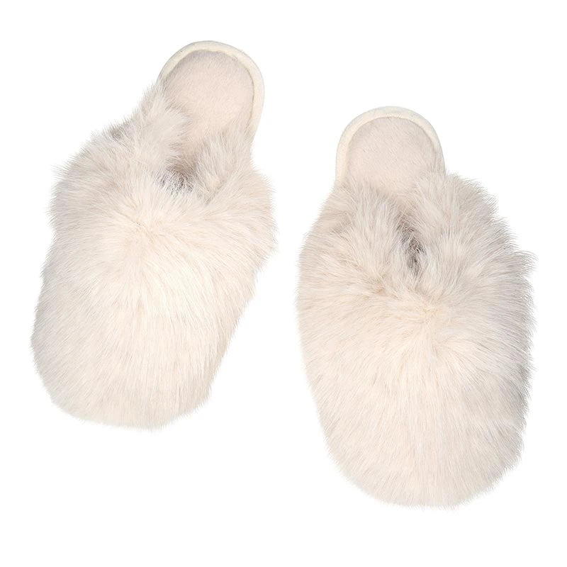 Snowball Plush Slipper, Ivory