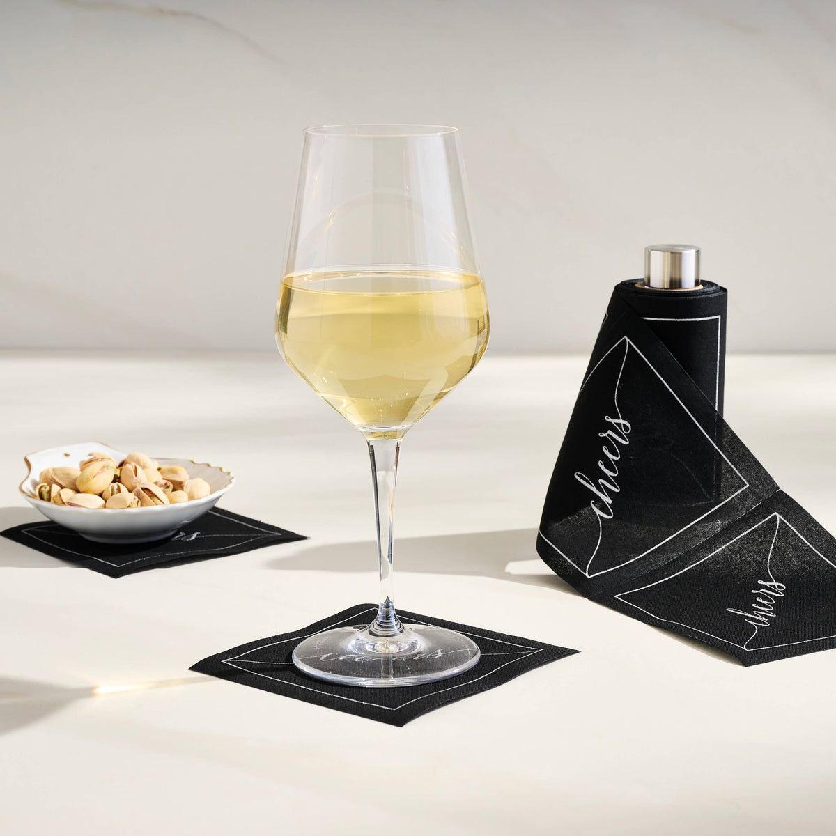 Silver Cocktail Napkin Stand
