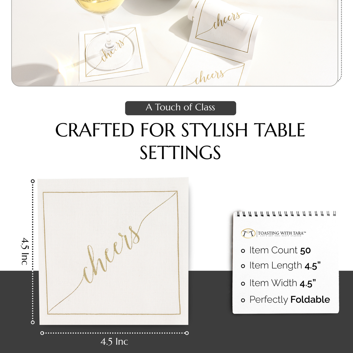 Golden Salute Cocktail Napkins