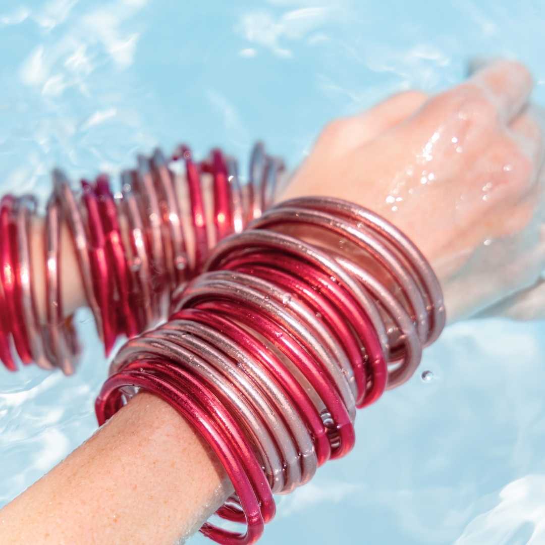 Pink All Weather Bangles® (Set of 6) - Serenity Prayer