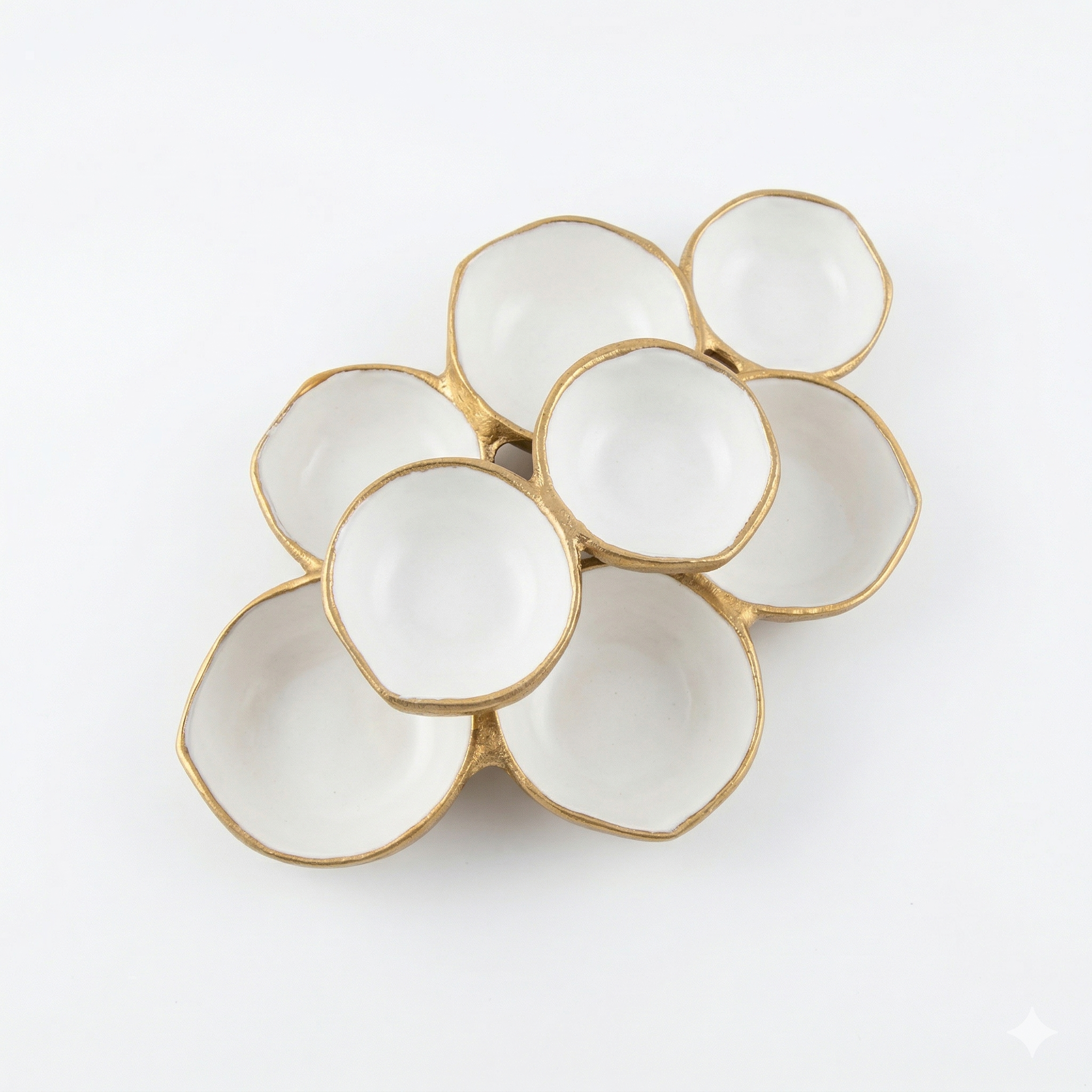 Gold & Enamel 8-Bowl Dish