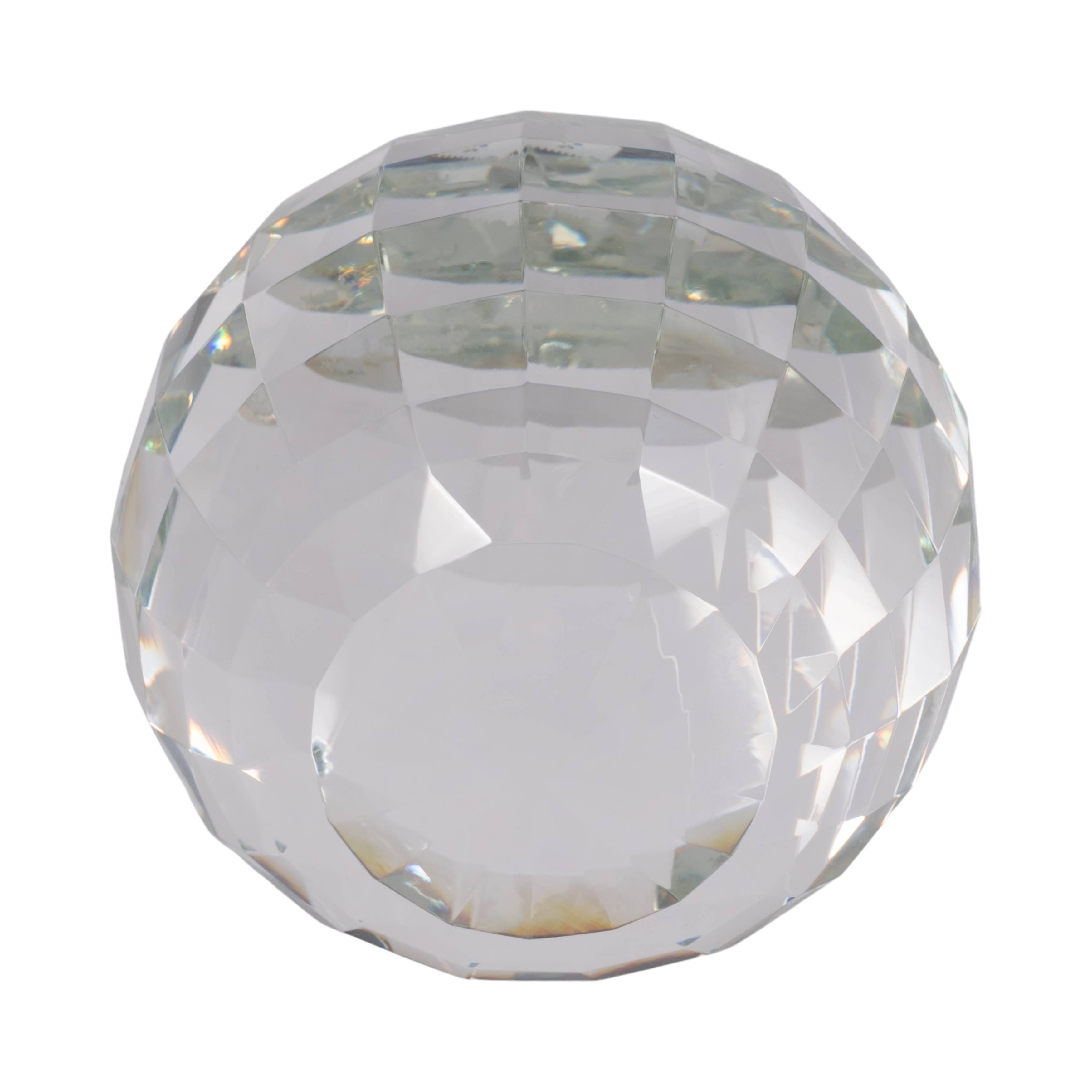 5in Glass Crystal Faceted Orb