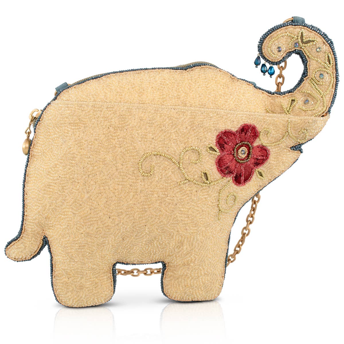 Boho Caravan Decorated Elephant Beaded Crossbody Handbag