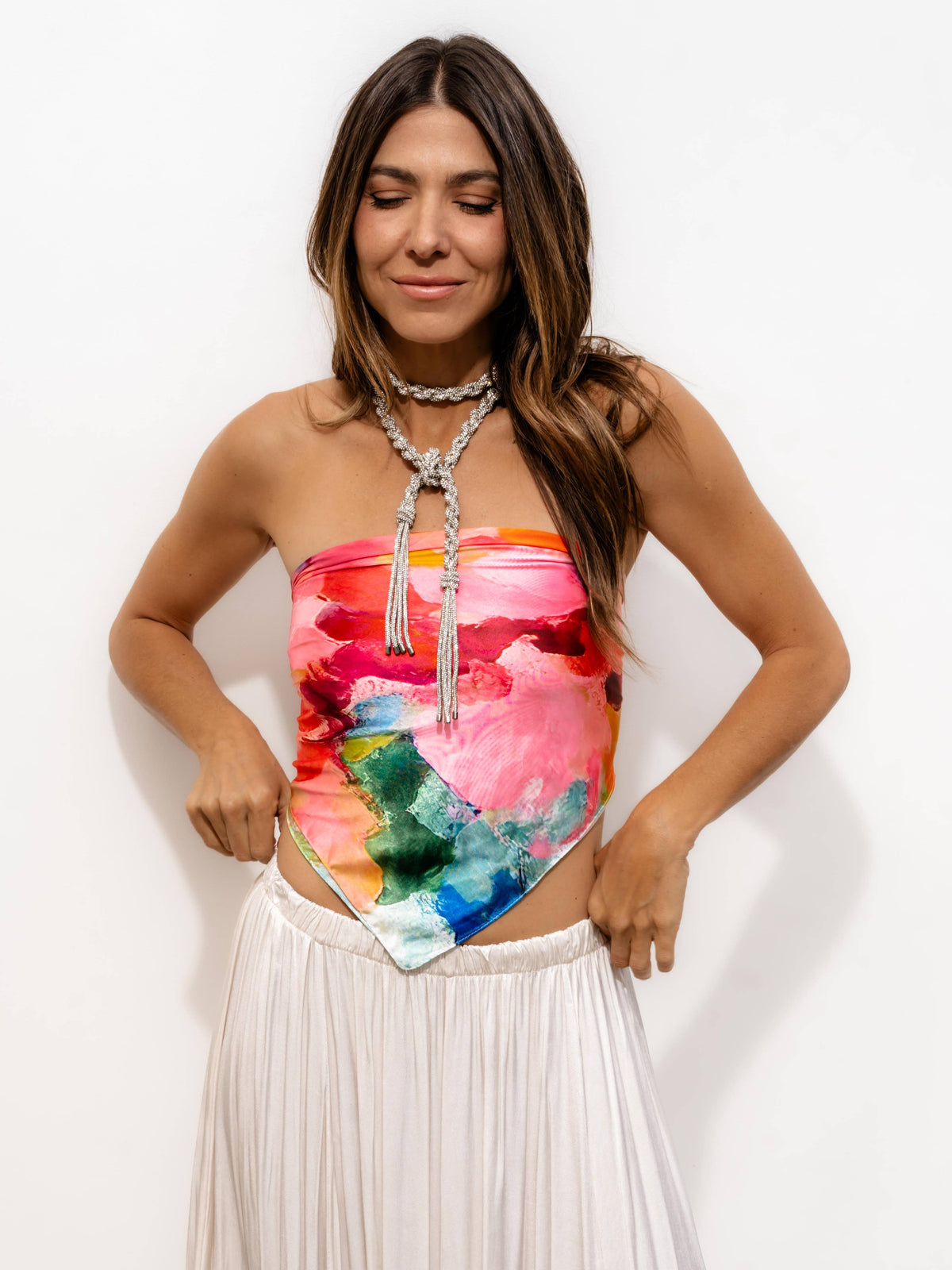 ZOE Tassel Necklace - Crystal