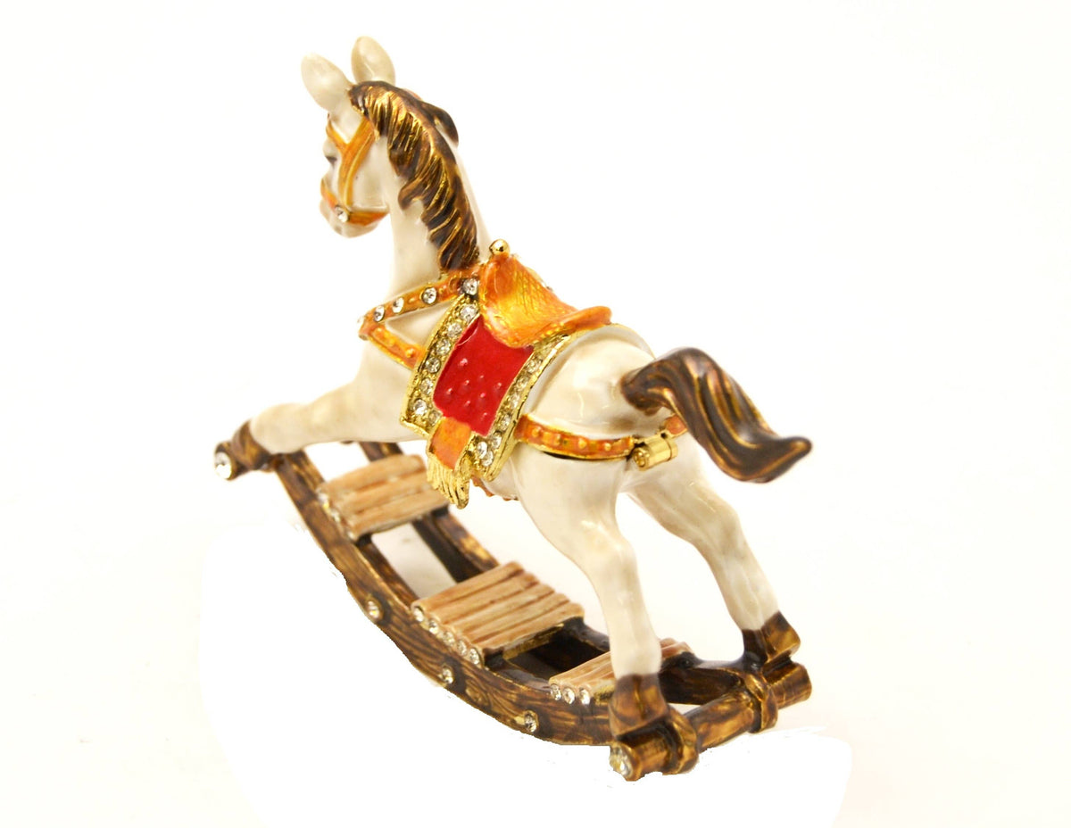 Rocking Horse Trinket Box with Austrian Crystals