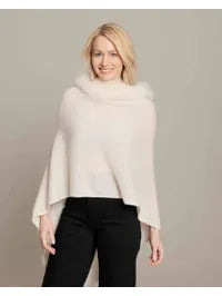 100% Cashmere and Fox Ponch0