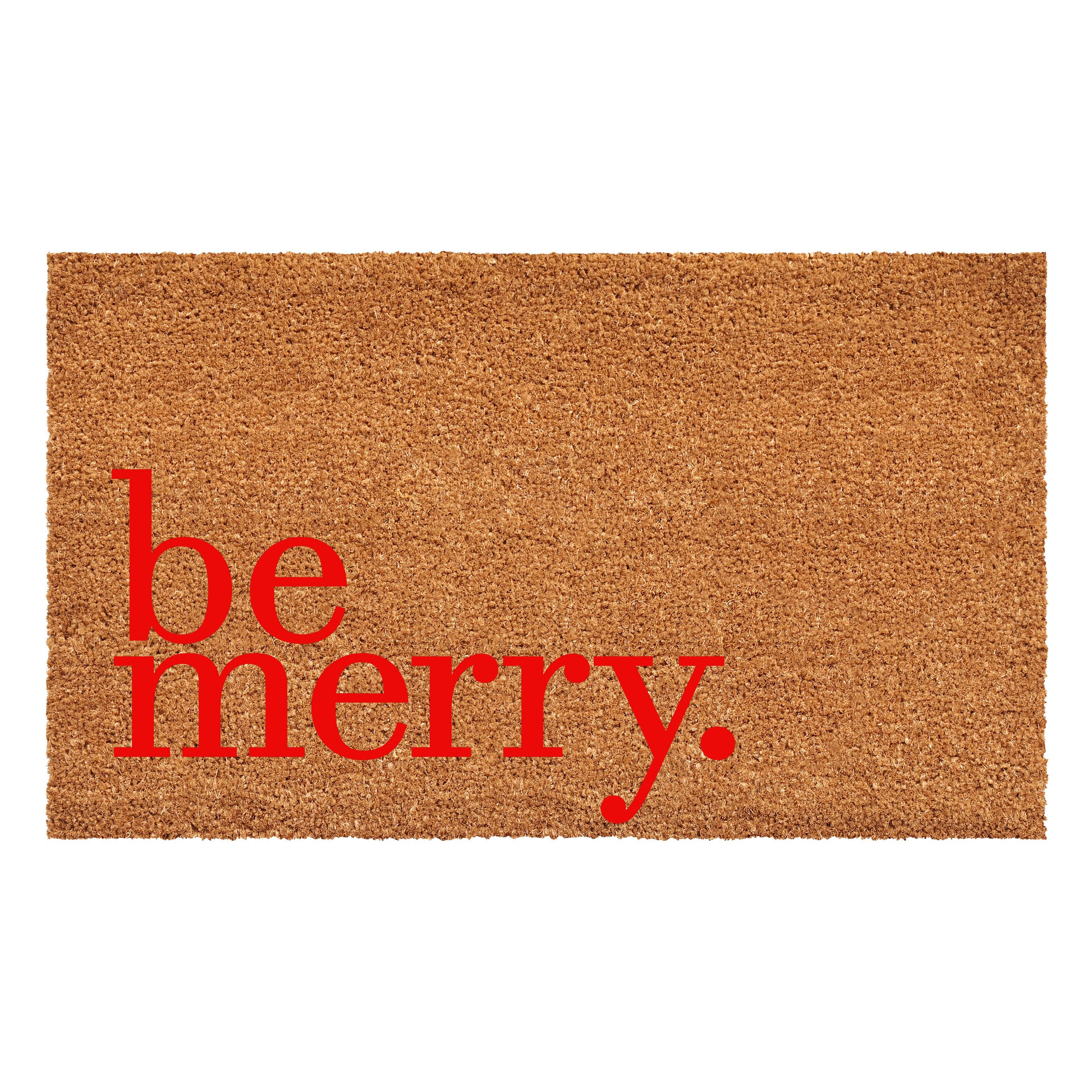 Brown And Red Christmas Outdoor Coir Door Mat