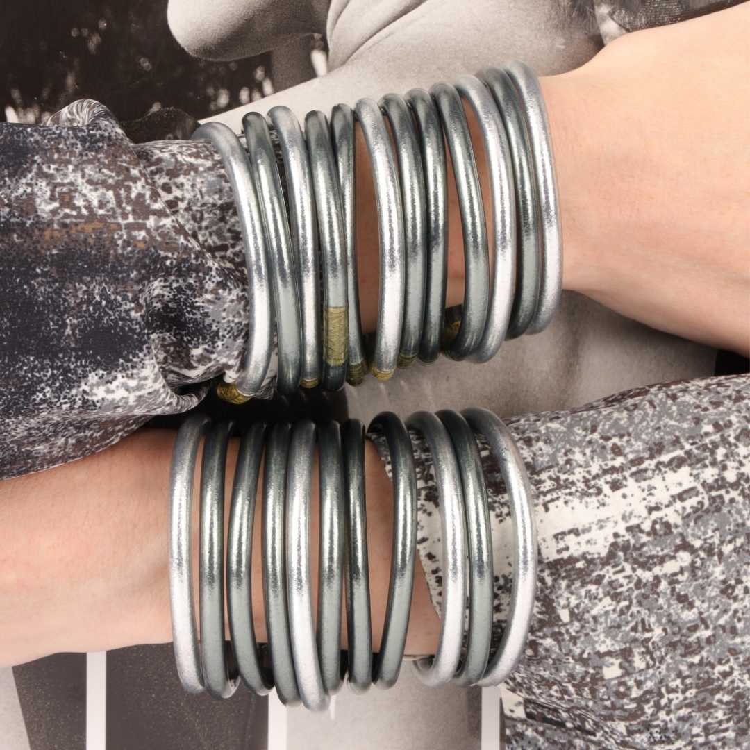 Graphite All Weather Bangles® (Set of 6) - Serenity Prayer