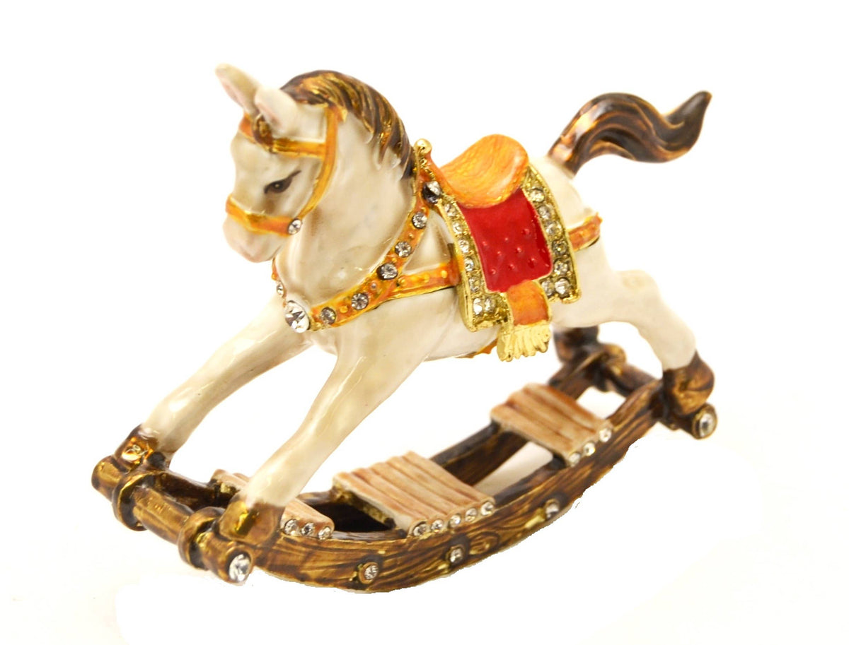 Rocking Horse Trinket Box with Austrian Crystals