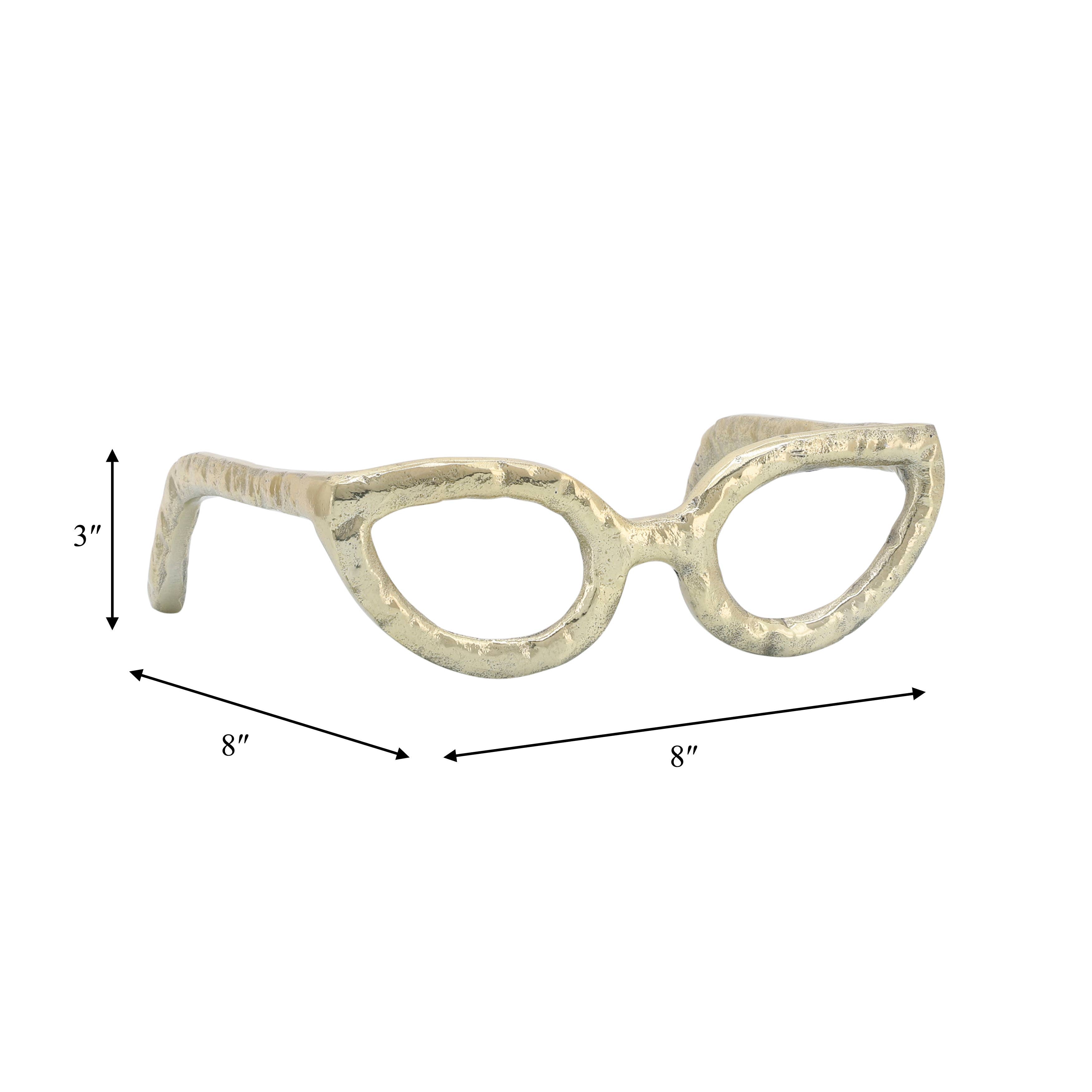 Gold Metal Cat Eye Glasses Sculpture