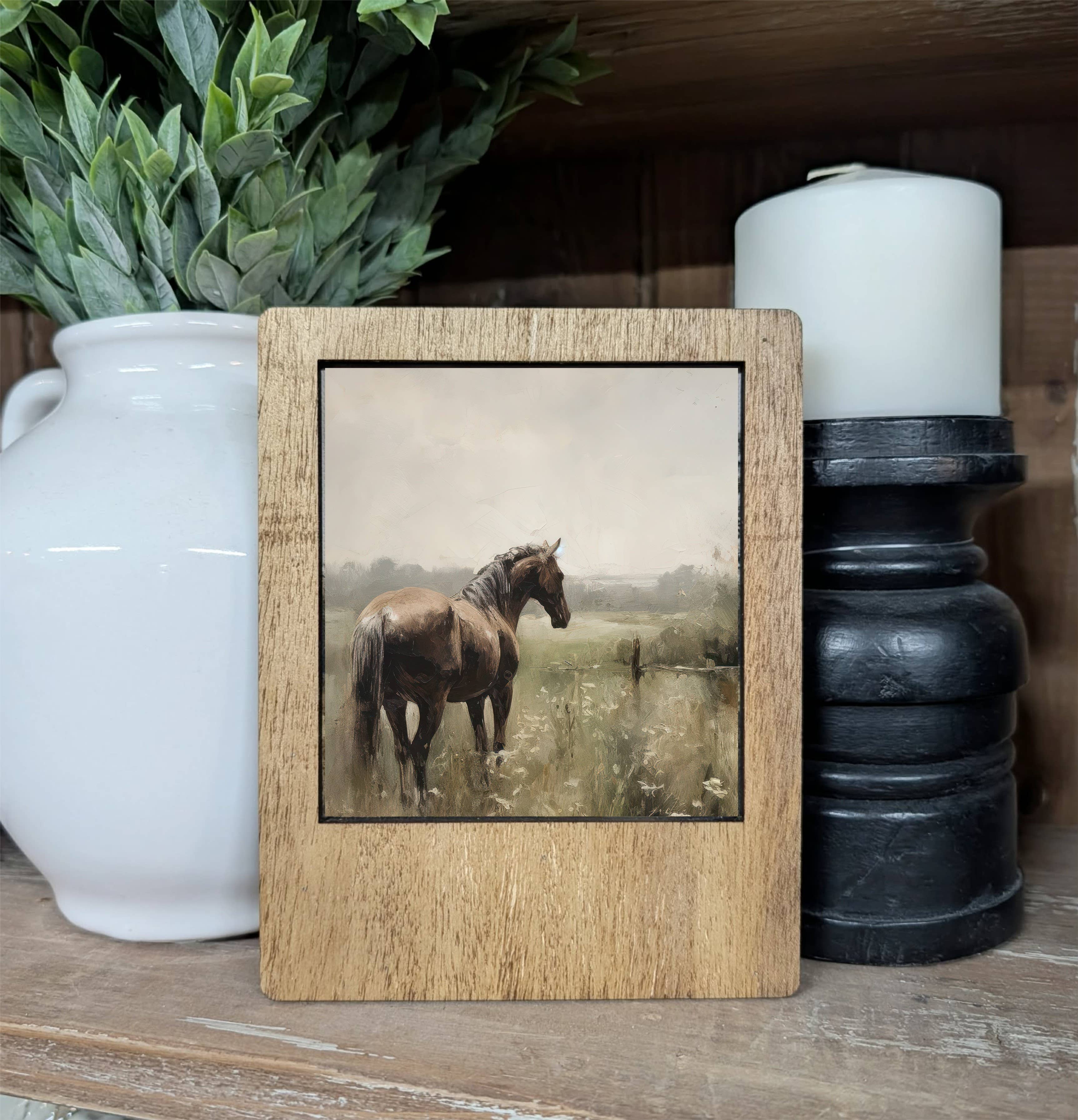 Polaroid Frame Horse Painting
