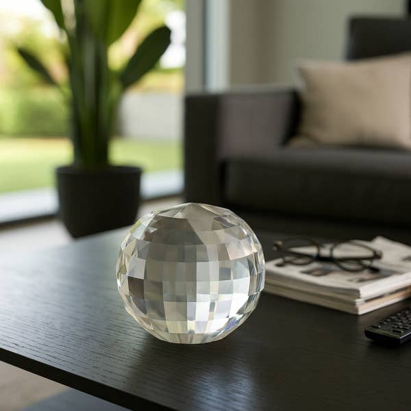 5in Glass Crystal Faceted Orb