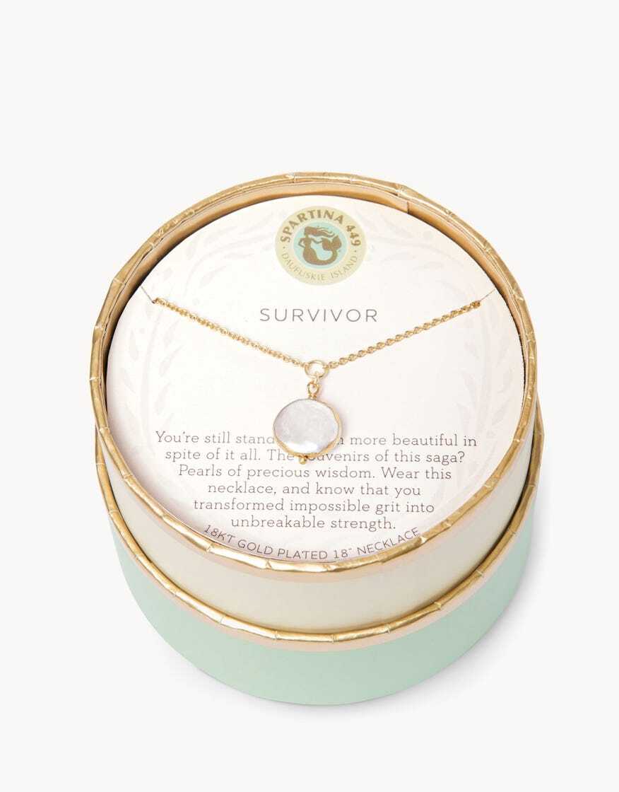 SLV Survivor/Coin Pearl 18" Necklace SIL
